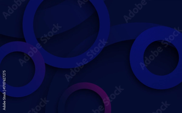 Fototapeta Abstract blue background with circles and modern vector design