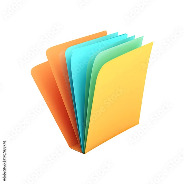 Fototapeta Stack of colorful folders