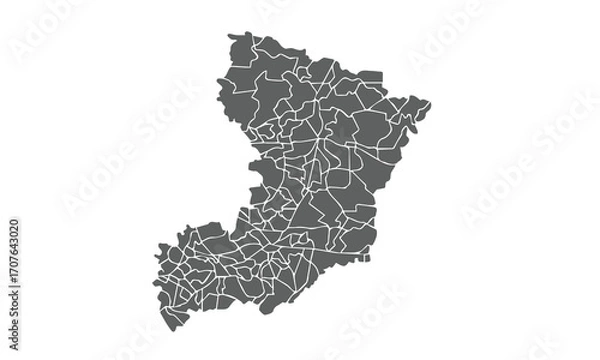 Fototapeta Ukraine Map.Rivne Oblast map.isolated on white background for website layouts,background,education, precise,customizable,Travel worldwide,map silhouette backdrop,earth geography, political,reports.