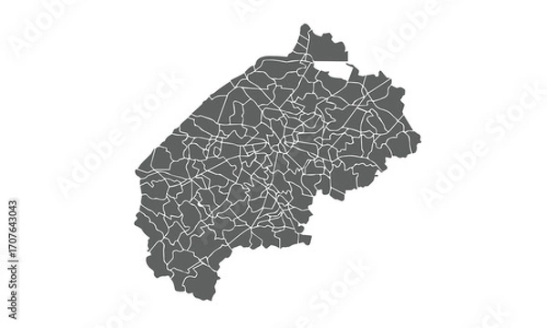 Fototapeta Ukraine Map.Lviv Oblast map.isolated on white background for website layouts,background,education, precise,customizable,Travel worldwide,map silhouette backdrop,earth geography, political,reports.