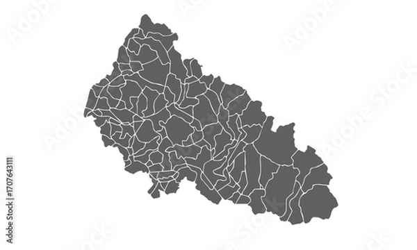 Fototapeta Ukraine Map.Zakarpattia Oblast map.isolated on white background for website layouts,background,education, precise,customizable,Travel worldwide,map silhouette backdrop,earth geography, political.