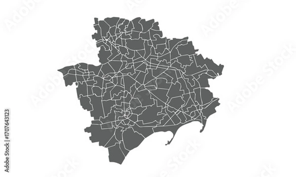 Fototapeta Ukraine Map.Zaporizhzhia Oblast map.isolated on white background for website layouts,background,education, precise,customizable,Travel worldwide,map silhouette backdrop,earth geography, political.