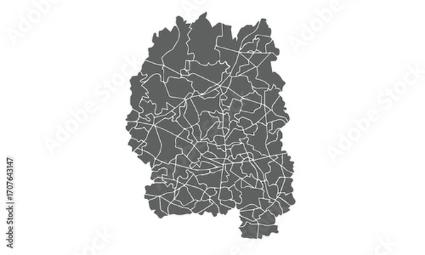 Fototapeta Ukraine Map.Zhytomyr Oblast map.isolated on white background for website layouts,background,education, precise,customizable,Travel worldwide,map silhouette backdrop,earth geography, political,reports.