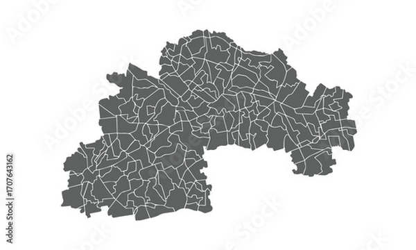 Fototapeta Ukraine Map.Dnipropetrovsk Oblast map.isolated on white background for website layouts,background,education, precise,customizable,Travel worldwide,map silhouette backdrop,earth geography, political.