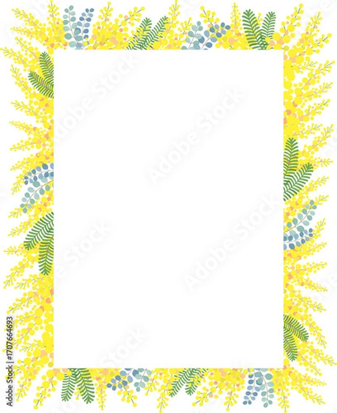 Obraz ミモザの花のベクター素材イラスト