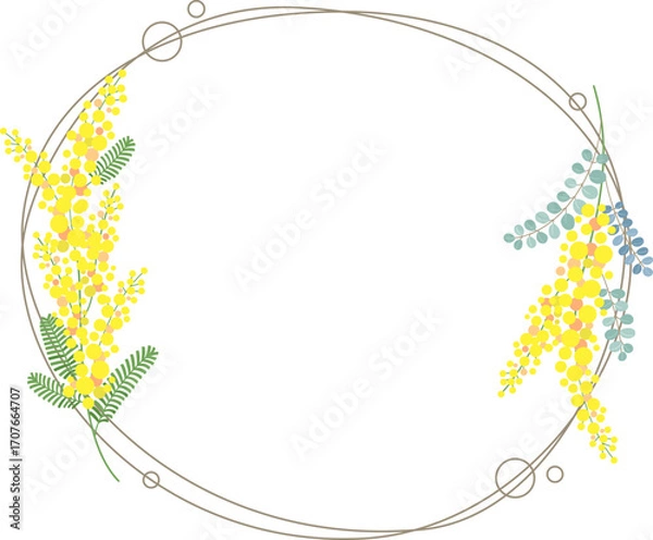 Obraz ミモザの花のベクター素材イラスト