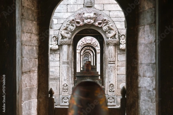 Fototapeta Pashupatinath Shivalinga Temple with Stone Architecture of Nepal