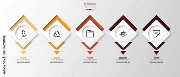 Fototapeta Business concept infographic template with option.
