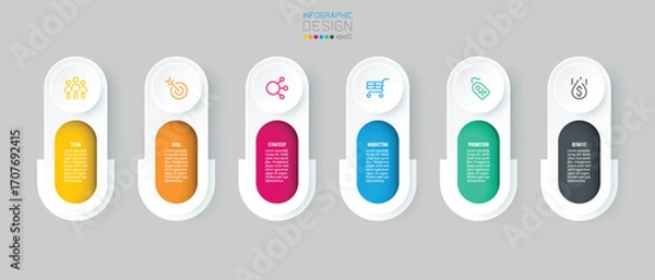 Fototapeta Business concept infographic template with option.
