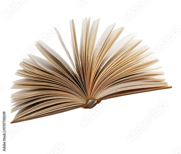 Fototapeta Open book with turning pages in a bright light education concept reading material library abstract learning knowledge inspiration paper pages literature story information