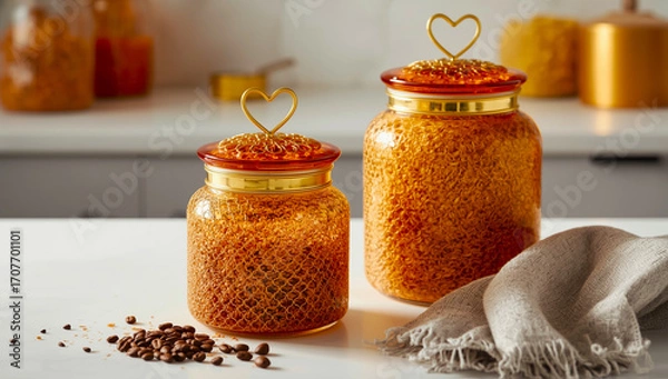 Fototapeta spices in glass jars