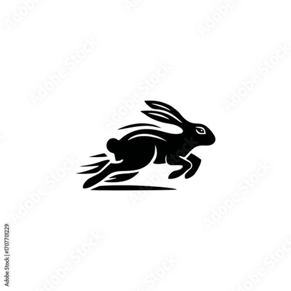 Fototapeta vector image of a rabbit run