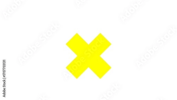 Obraz Yellow Cross Mark Icon – isolated on white background
