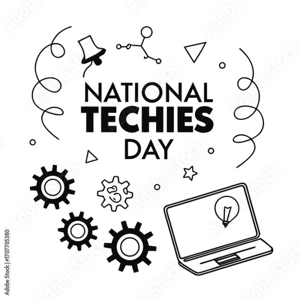 Obraz NATIONAL TECHIES DAY vector illustration