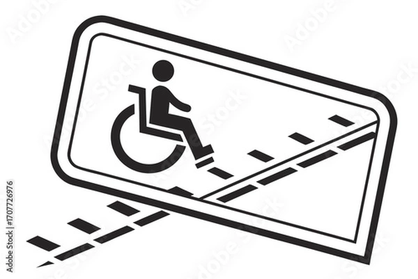 Obraz Accessible Pathway Symbol for Wheelchair Users.