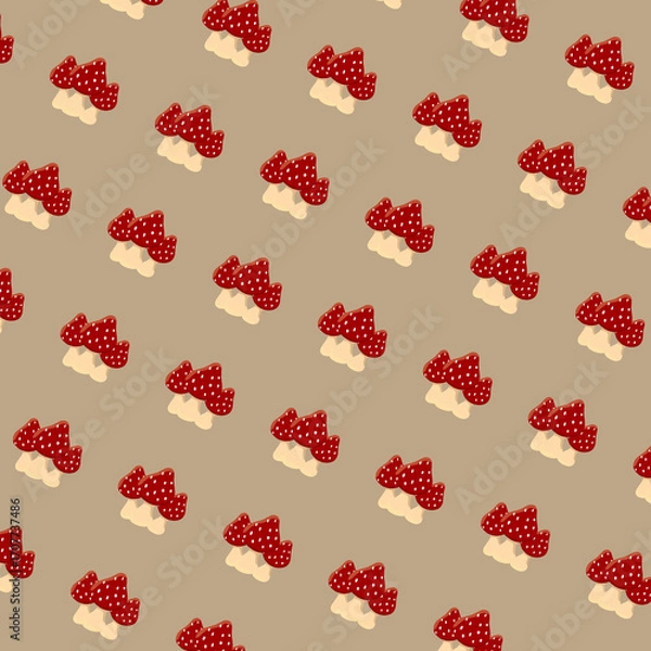 Fototapeta Seamless pattern of mushrooms, best for autumn background