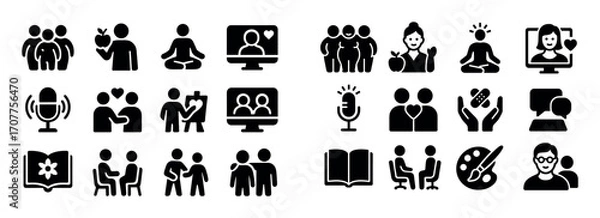 Fototapeta Self-Acceptance Icon Set