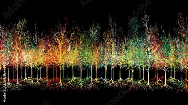 Fototapeta Neurotransmitter concept art showing synaptic chemical transmission.
