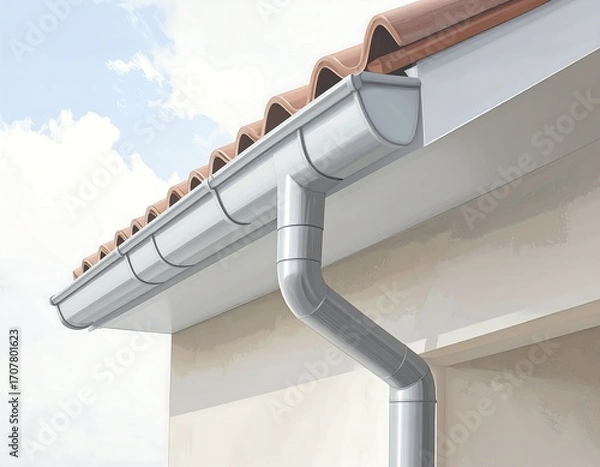 Obraz Exterior house gutter system