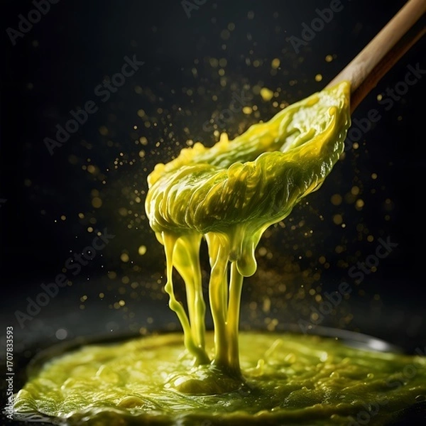 Fototapeta Matcha Powder Spoon Mockup with Dynamic Splash