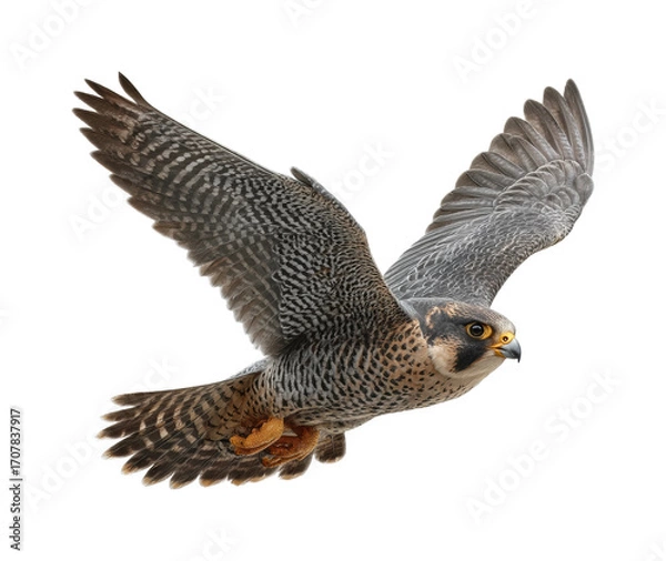 Obraz Soaring falcon in flight wild nature bird PNG, isolated on transparent background
