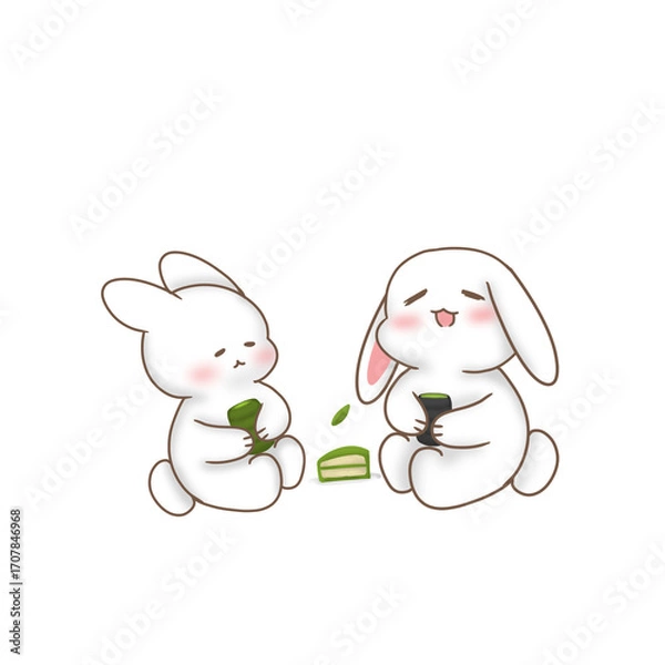 Obraz two rabbits with heart