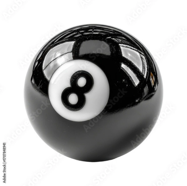 Fototapeta Playing pool with an eight ball game room sports action PNG, isolated on transparent background