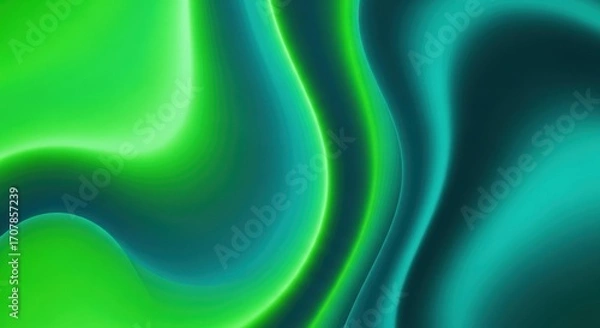 Obraz Abstract flowing green and teal aurora borealis inspired background texture