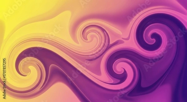 Obraz Abstract swirling pattern of yellow purple and pink colors