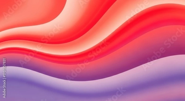 Obraz Vibrant gradient waves of red pink and purple flowing abstract background