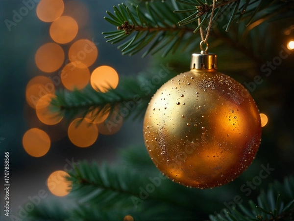 Obraz Goldene Christbaumkugel