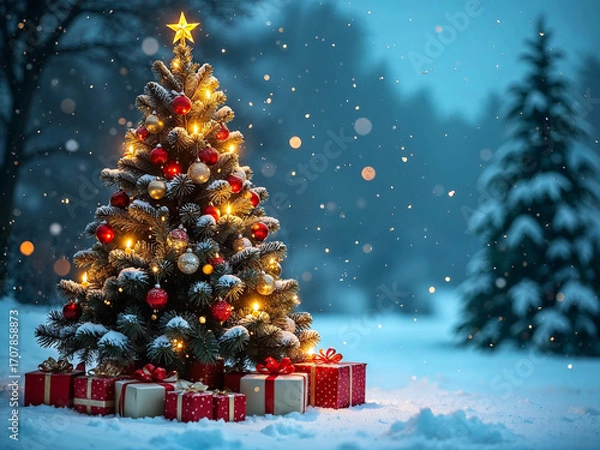 Obraz Geschenke unter dem Weihnachtsbaum
