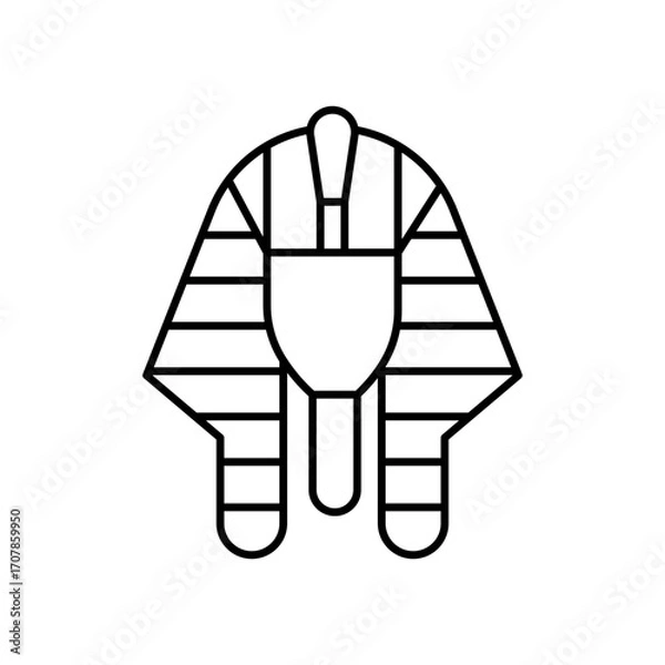 Fototapeta Pharaoh Ancient Egypt Ruler Line Icon: History and Royalty