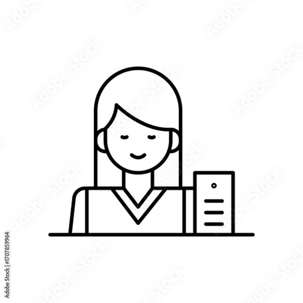 Fototapeta Public Relation Communication Line Icon: Business and Marketing