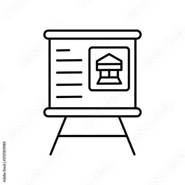 Fototapeta Publication Printed Document Line Icon: Book and Magazine