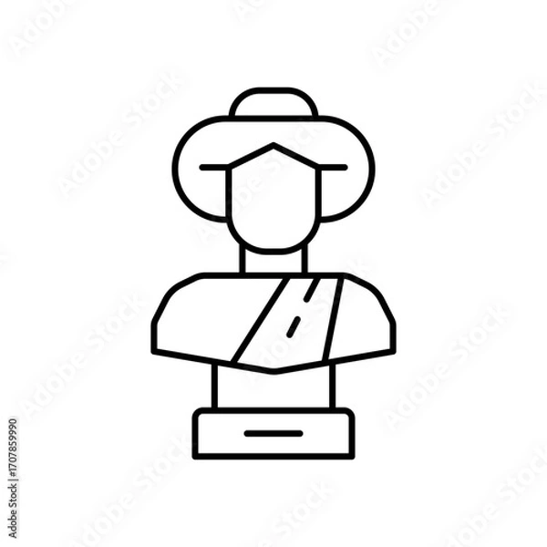 Fototapeta Museum Building Line Icon: Art and History