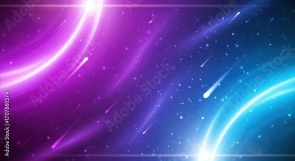 Obraz Abstract neon swirls and streaks of light in a cosmic nebula