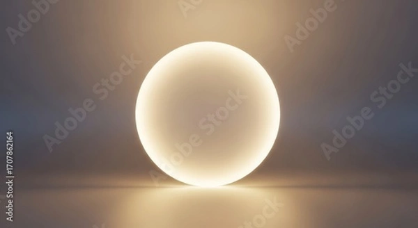 Obraz Glowing oval light fixture casting warm ambient light on a textured background