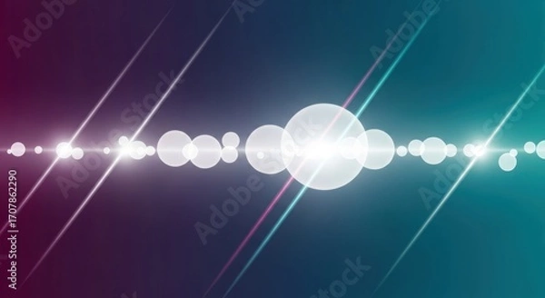Obraz Abstract glowing lens flare with vibrant purple and teal gradient background