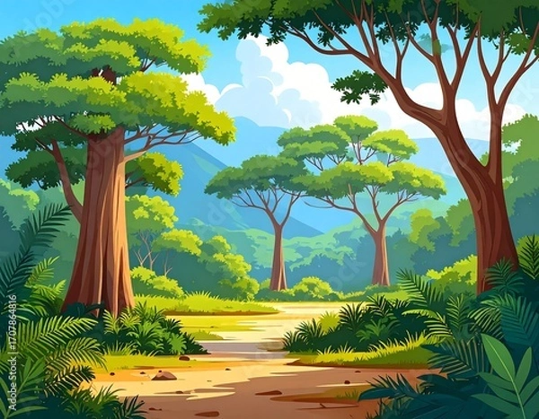 Obraz Lush forest path (2)