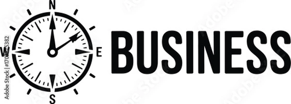 Obraz Business direction logo with compass and bold typography for strategy, consulting, navigation, and corporate branding