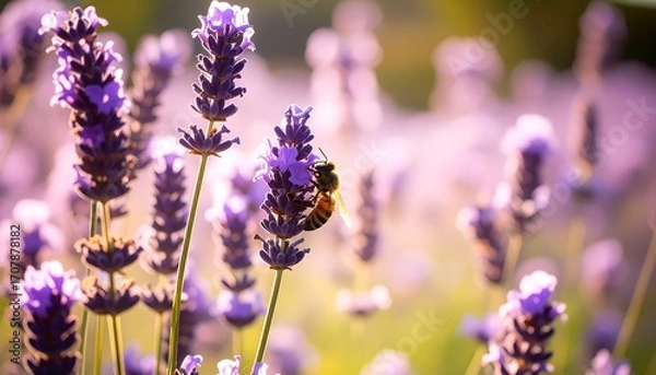Obraz Lavender field with bee