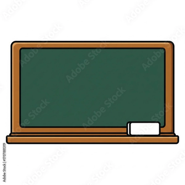 Fototapeta illustration of a green chalkboard on a white background