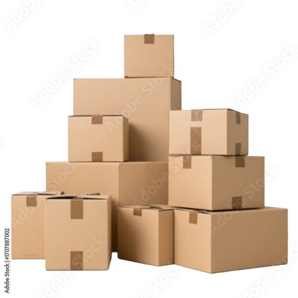 Fototapeta stack of cardboard boxes