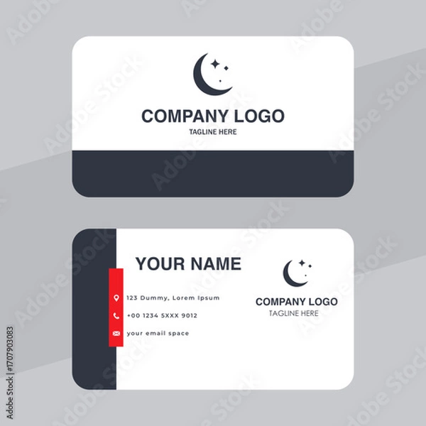 Obraz Modern Business Card Template Collection Professional Corporate Branding Design company logo moon 