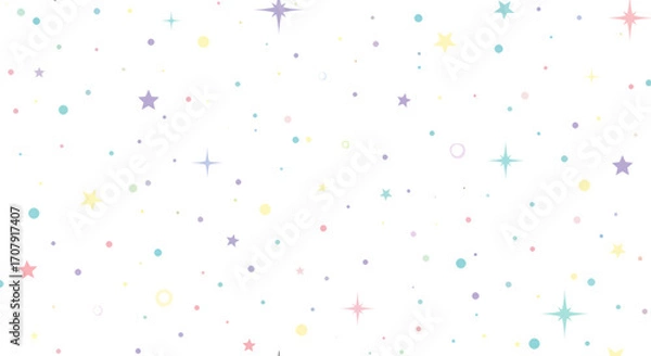 Obraz Colorful star pattern on white background.