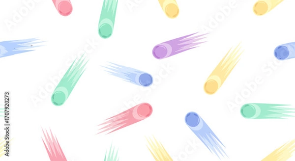 Fototapeta Seamless pattern of colorful abstract watercolor brush strokes.