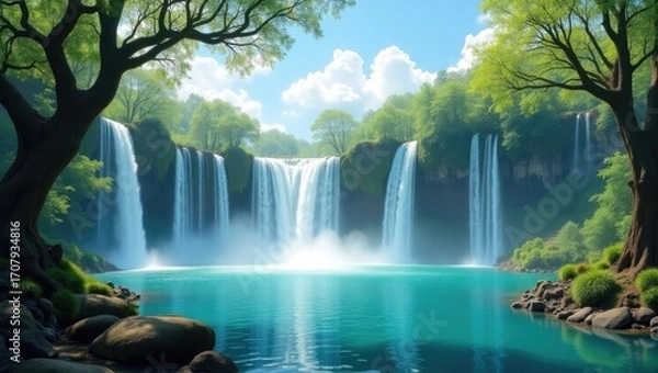 Obraz waterfall in the jungle