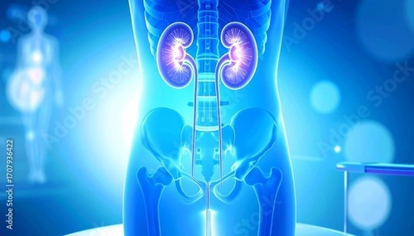 Fototapeta Human Kidneys with Transparent Background Isolated, Backgroundless Illustration