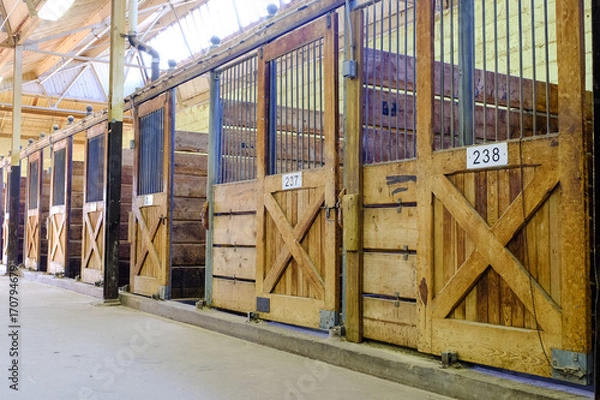 Obraz  Horse barn and open stalls